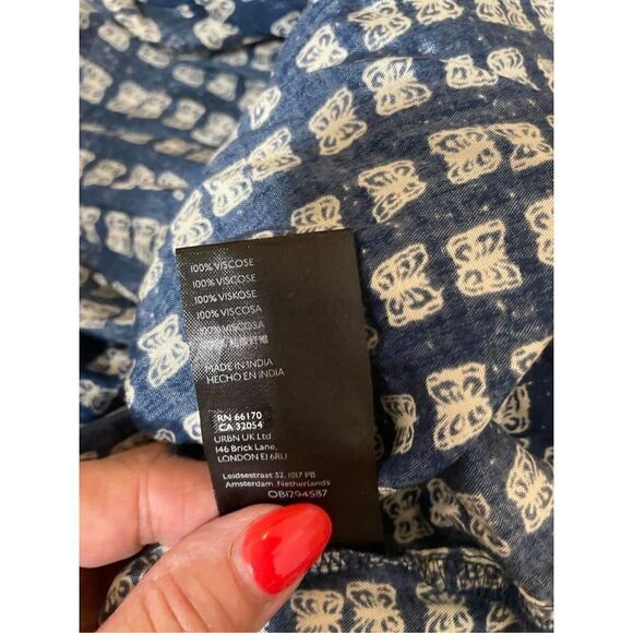 New Urban Outfitters Butterfly Wrap Mini Dress Size S - Picture 8 of 8